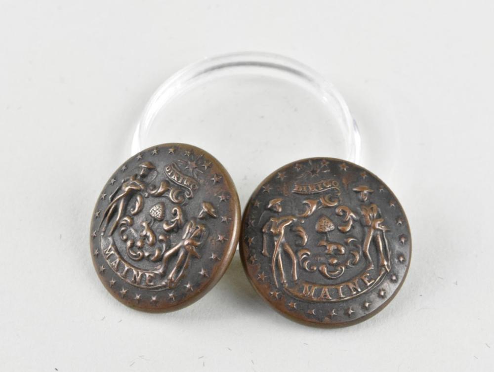 TWO MAINE CIVIL WAR ERA COAT BUTTONSMCLILLEY