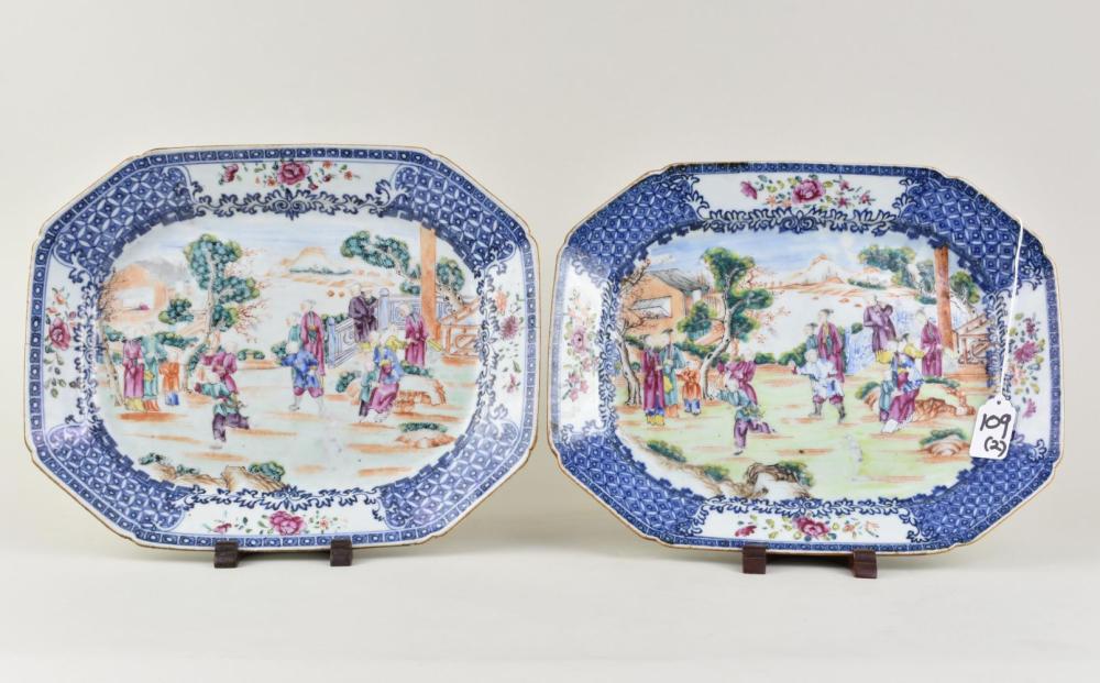 TWO CHINESE EXPORT PORCELAIN PLATTERS18th 19th 35487e