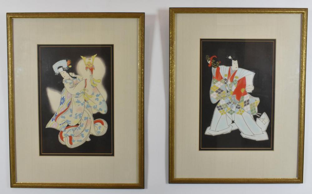 PAIR OF JAPANESE WOODBLOCK PRINTSKabuki