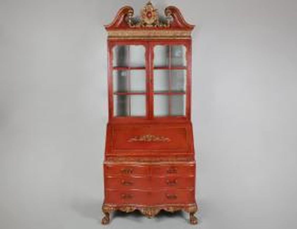 GERMAN BAROQUE STYLE RED LACQUER
