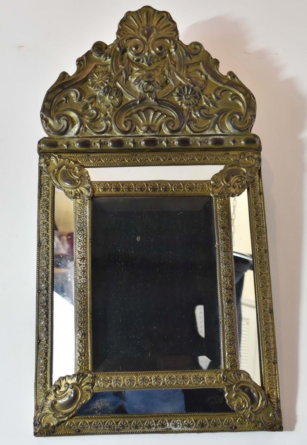 DUTCH BAROQUE STYLE BRASS MIRRORLate 3548d9