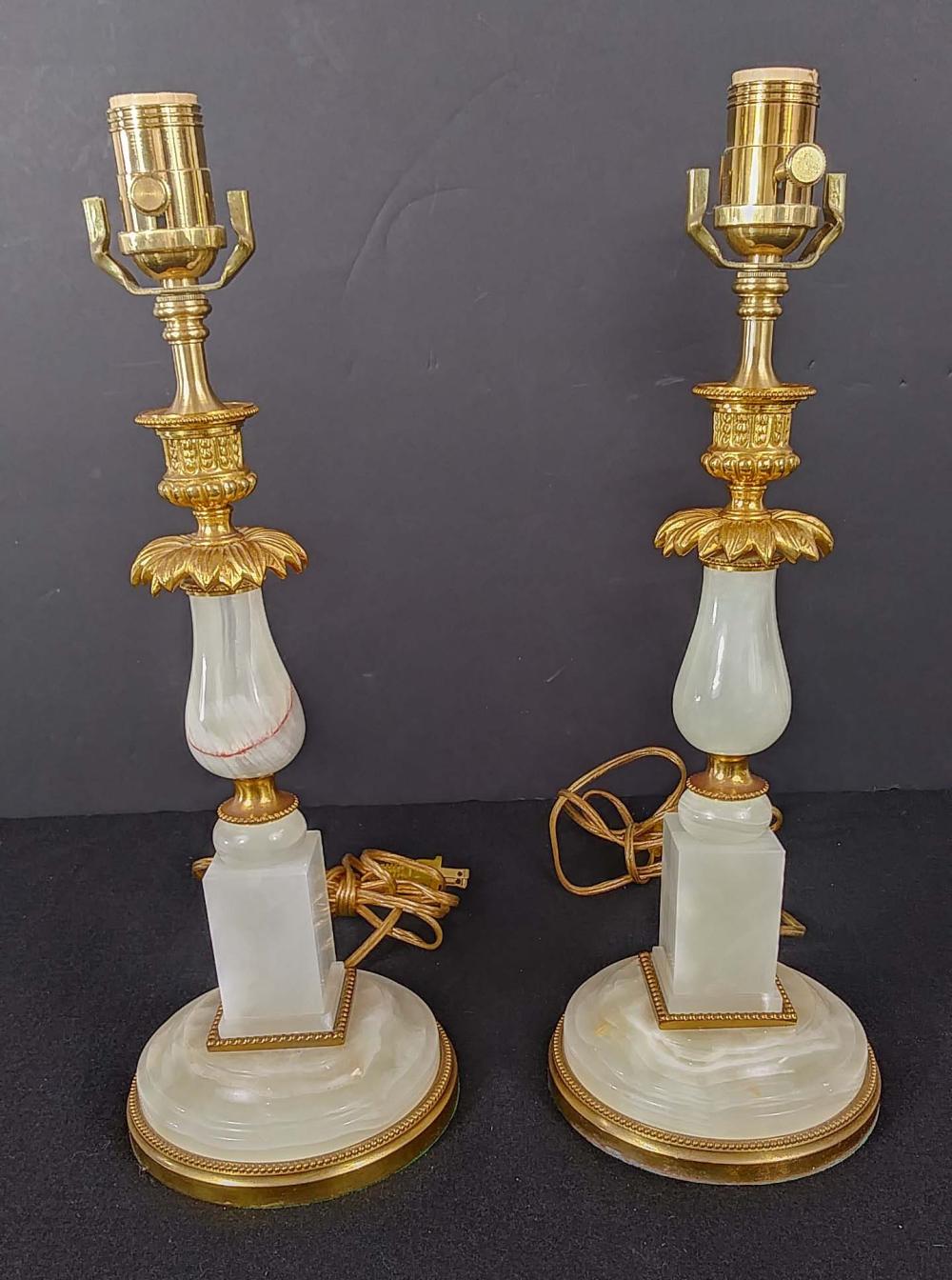 PAIR OF GILT BRONZE MOUNTED ONYX 3548df