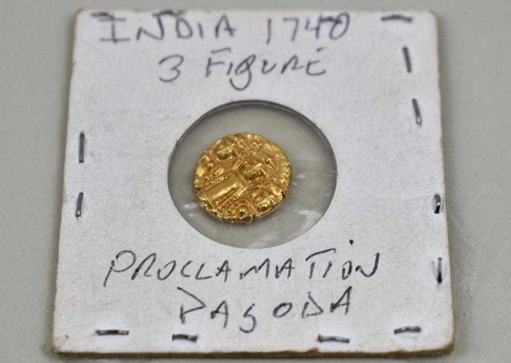 INDIA, PROCLAIMATIOM PAGODA GOLD COIN1740.