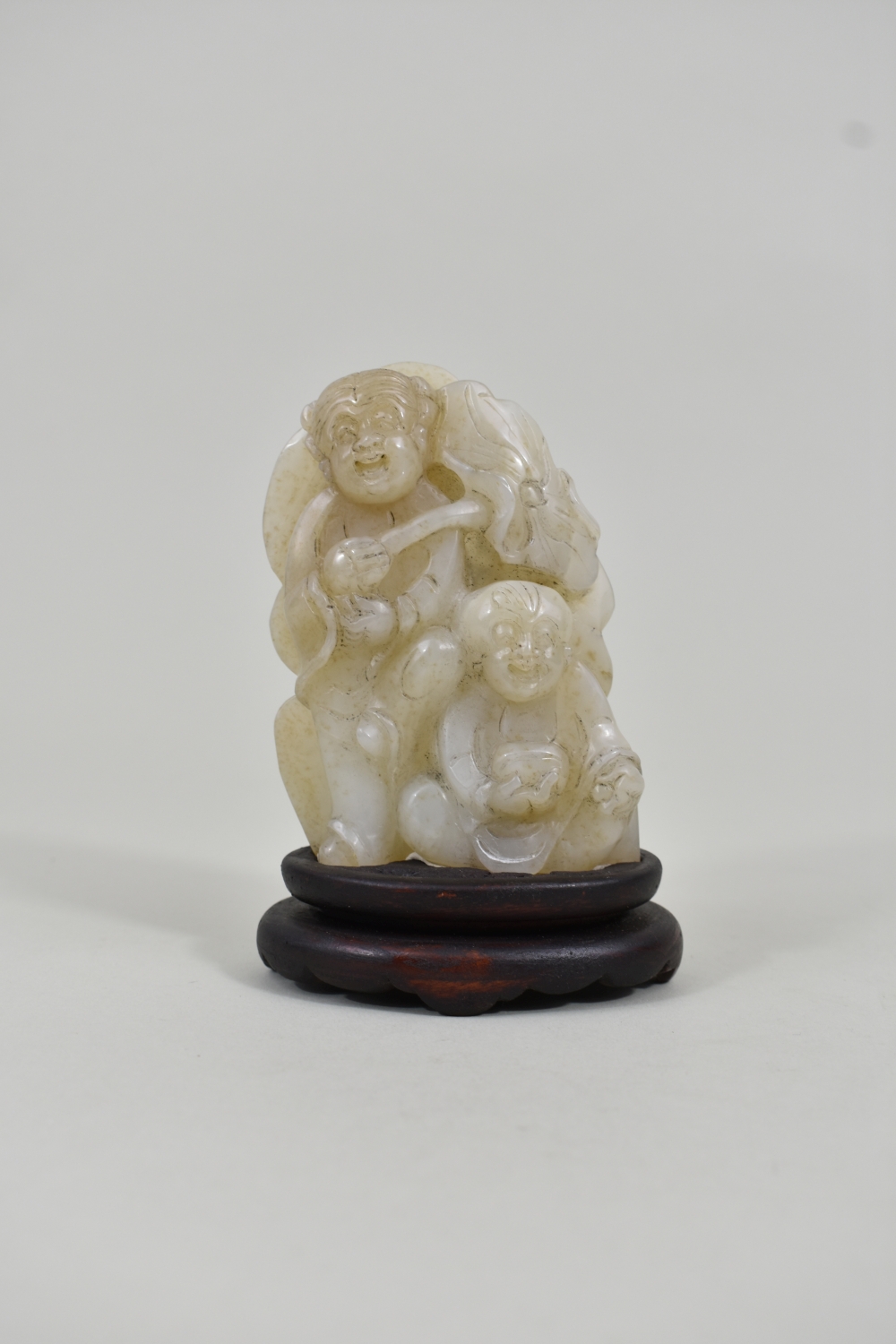 CHINESE CELADON JADE GROUP OF TWO