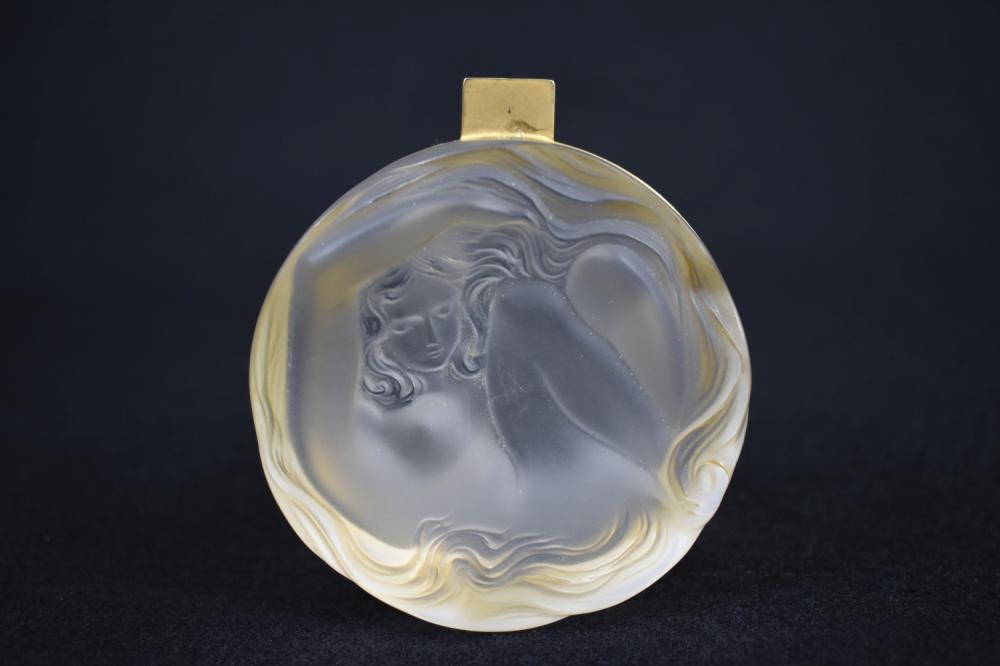 R LALIQUE FROSTED GLASS COVERED 35495b