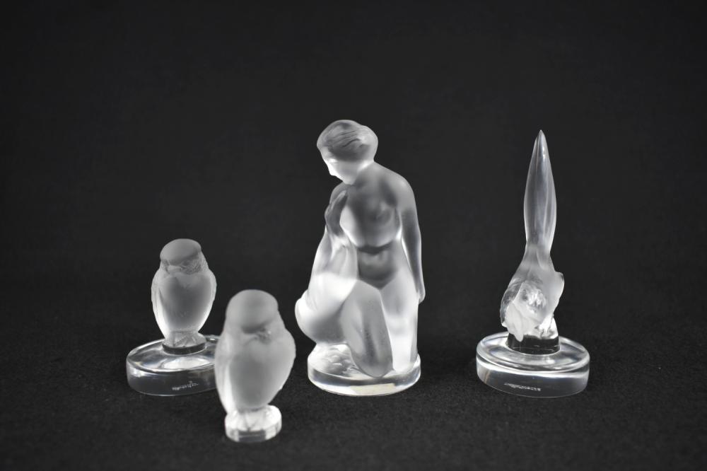 THREE LALIQUE GLASS BIRDS FIGURE 354986