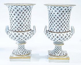 PAIR OF DRESDEN PAINTED PORCELAIN