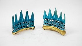 PAIR OF CHINESE TURQUOISE GLAZED