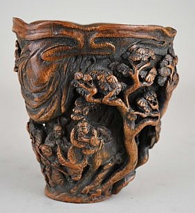CHINESE CARVED BAMBOO BRUSHPOTIn 3549f2