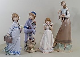 FOUR LLADRO PORCELAIN FIGURESEach 354a27