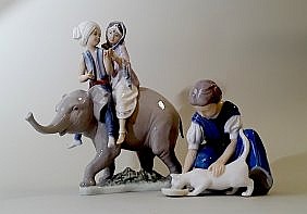 TWO LLADRO PORCELAIN FIGURESMarked