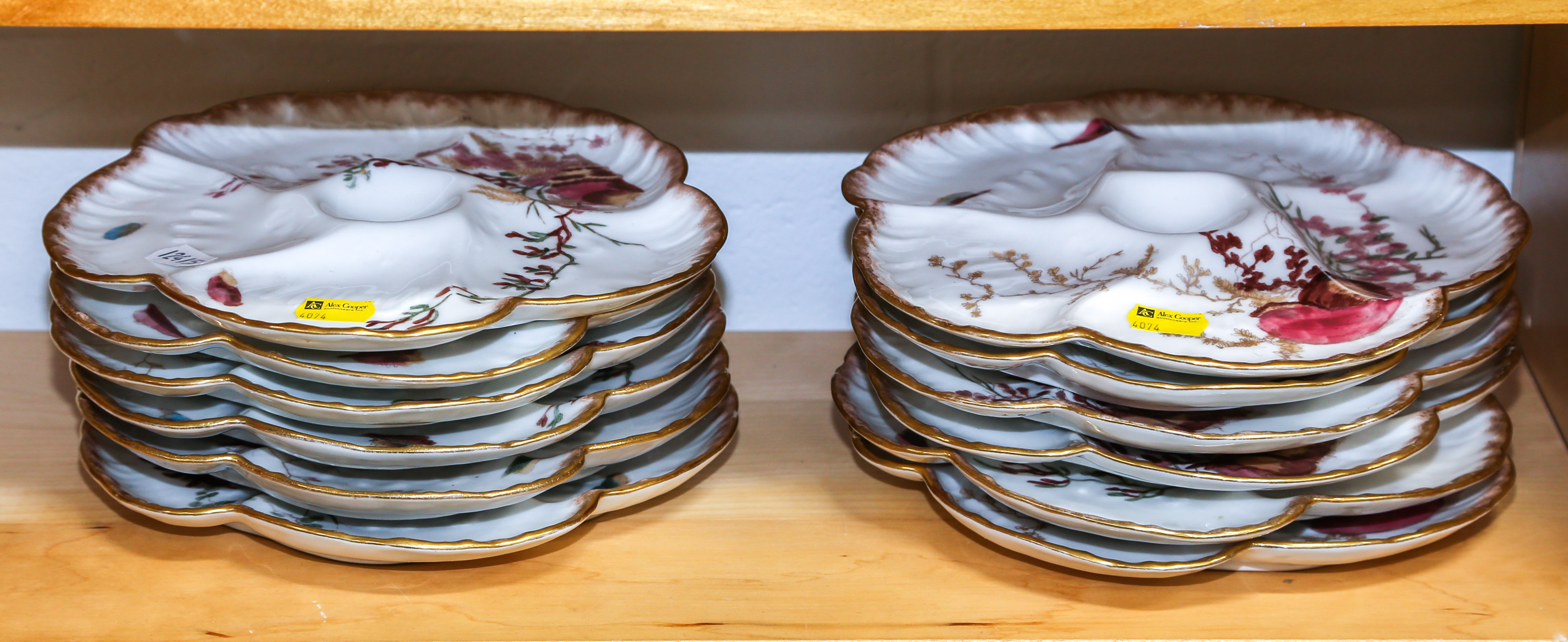 SET OF 12 LIMOGES OYSTER PLATES