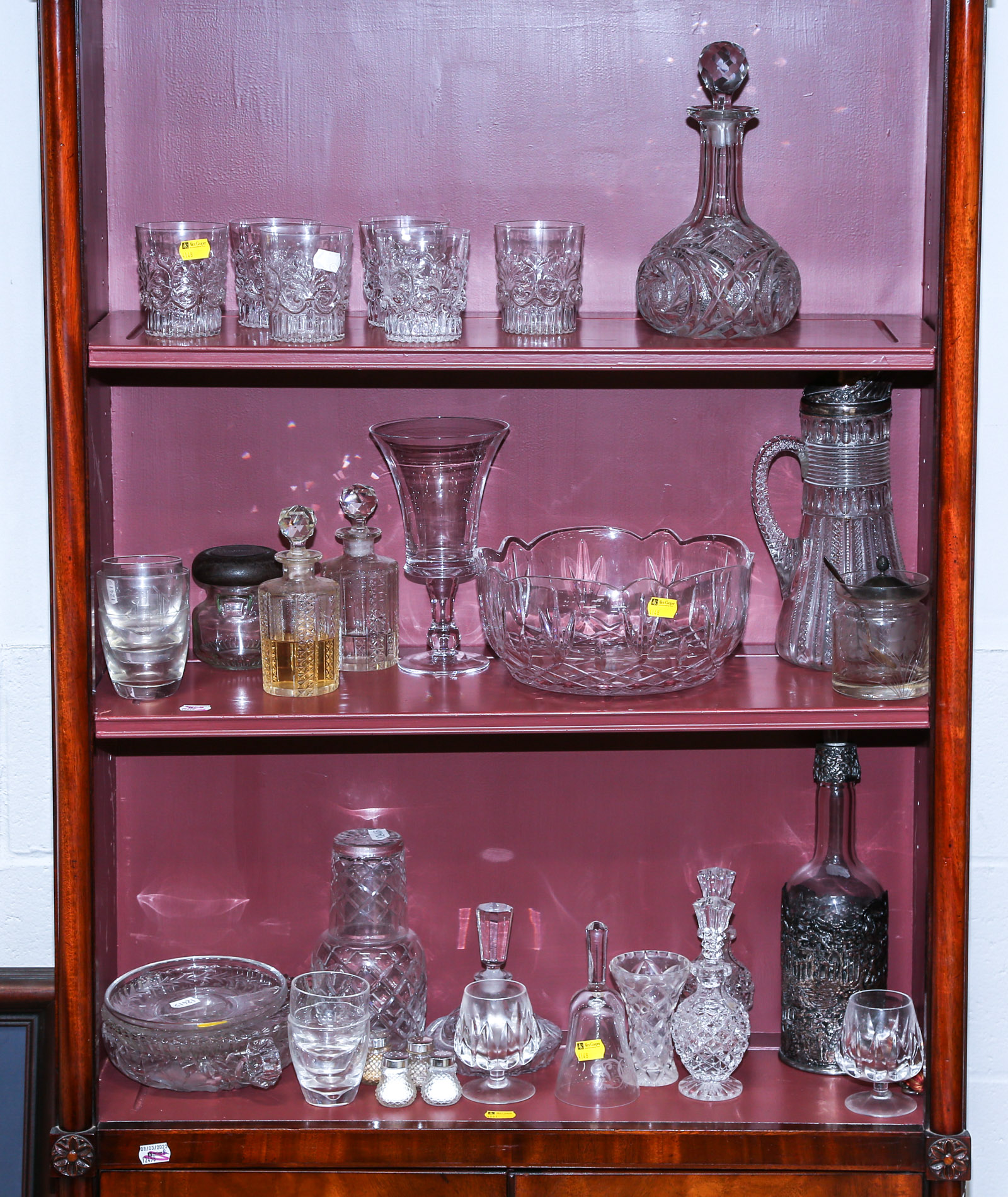 ASSORTMENT OF GLASSWARE Including six