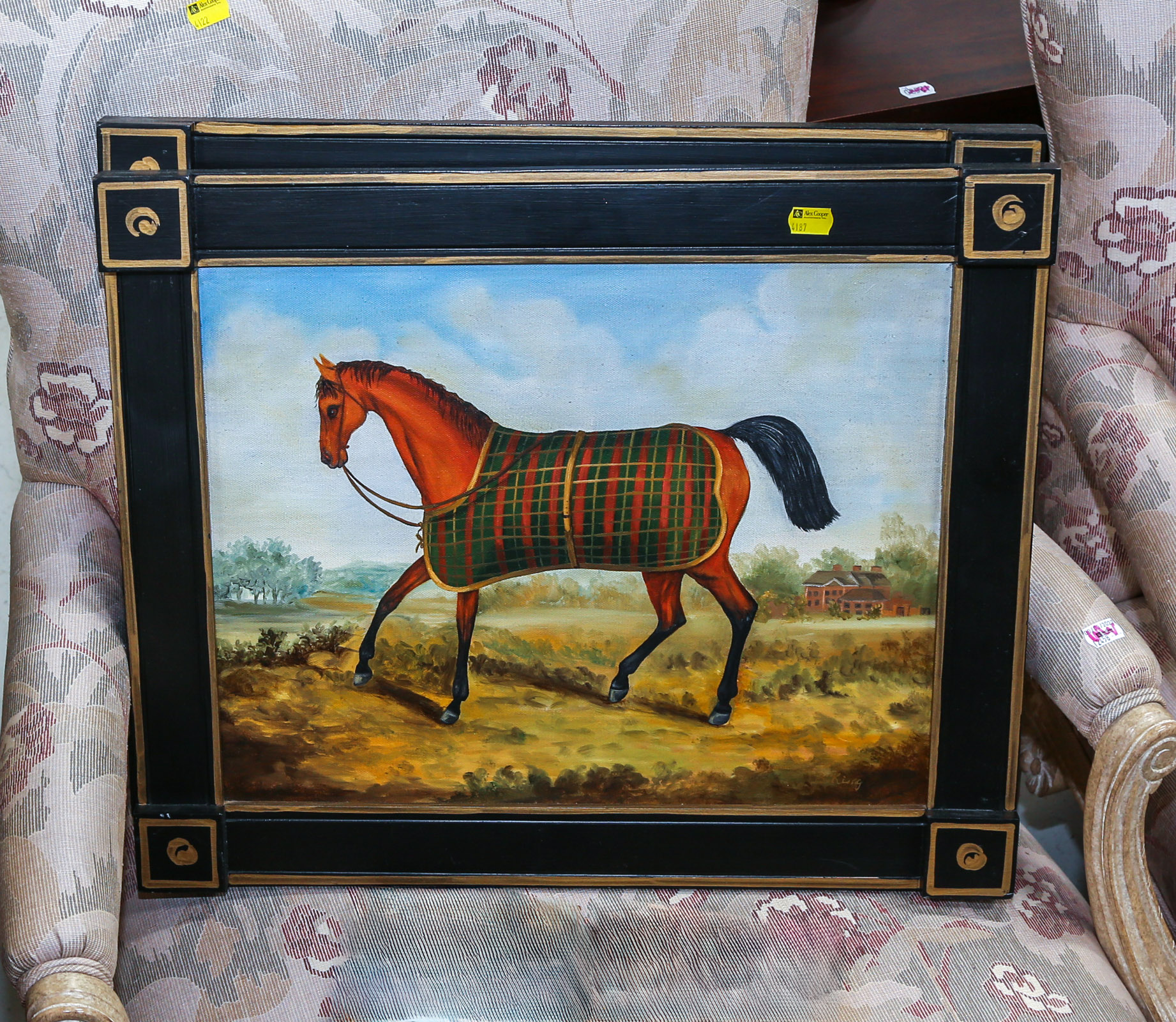 TWO FRAMED PAINTINGS OF HORSES