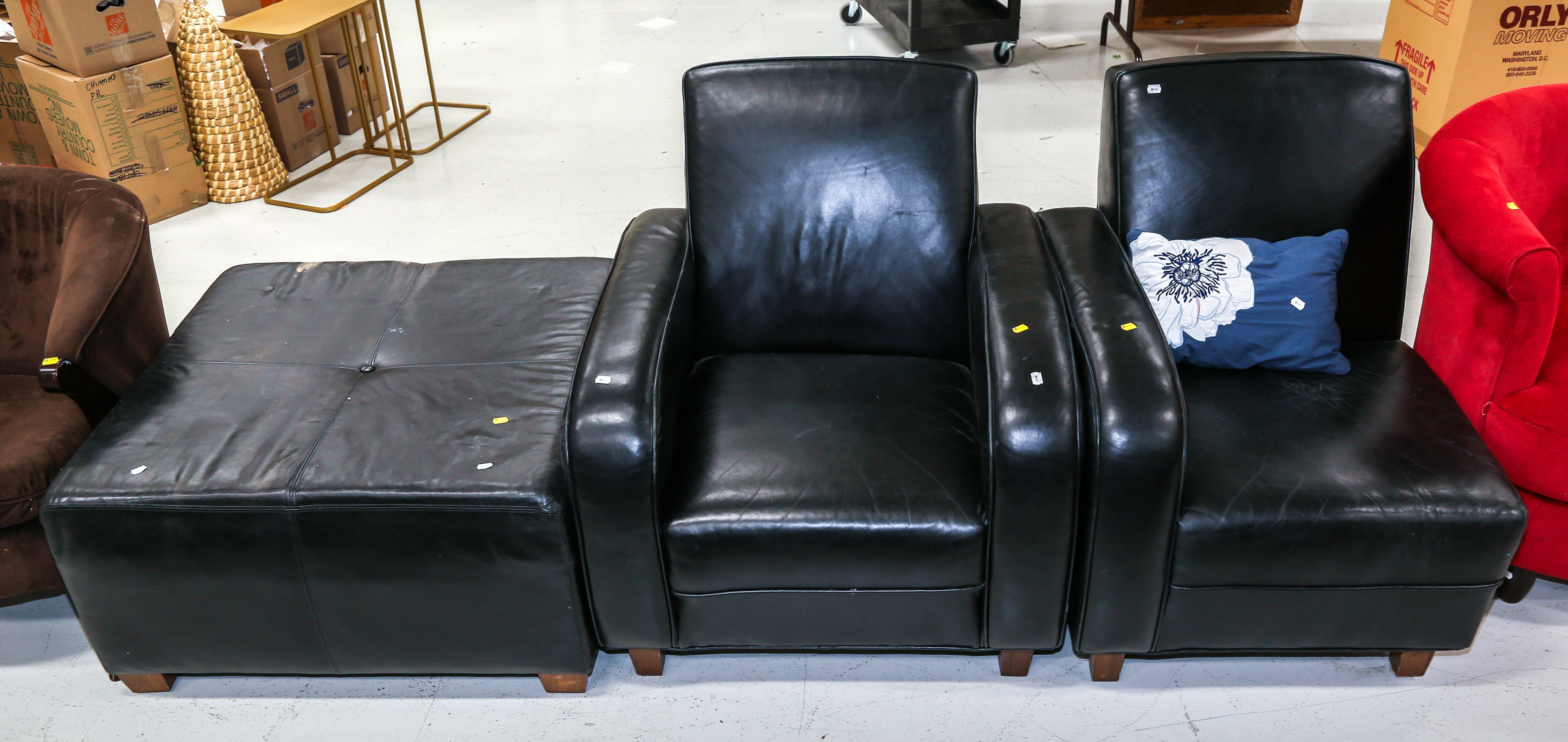 TWO ART DECO STYLE LOUNGE CHAIRS