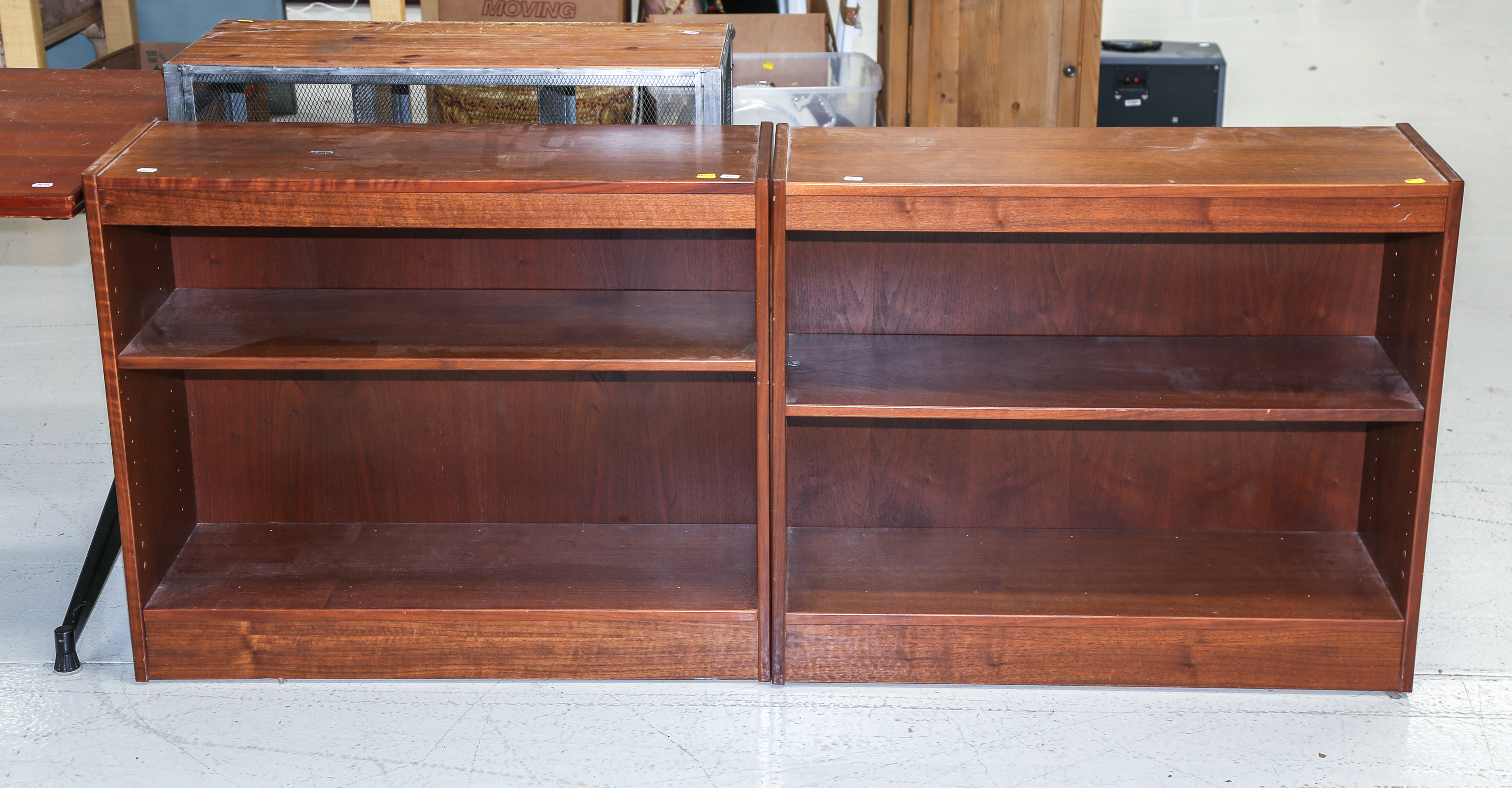 A PAIR OF CONTEMPORARY WALNUT LOW 354afb