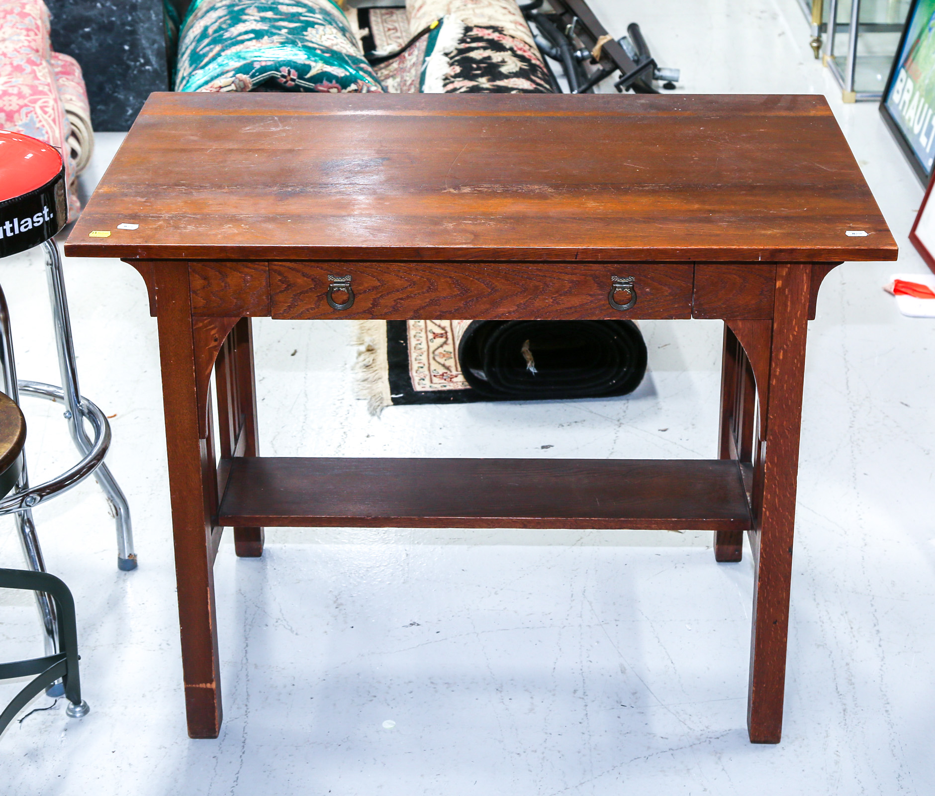 MISSION STYLE OAK WRITING TABLE