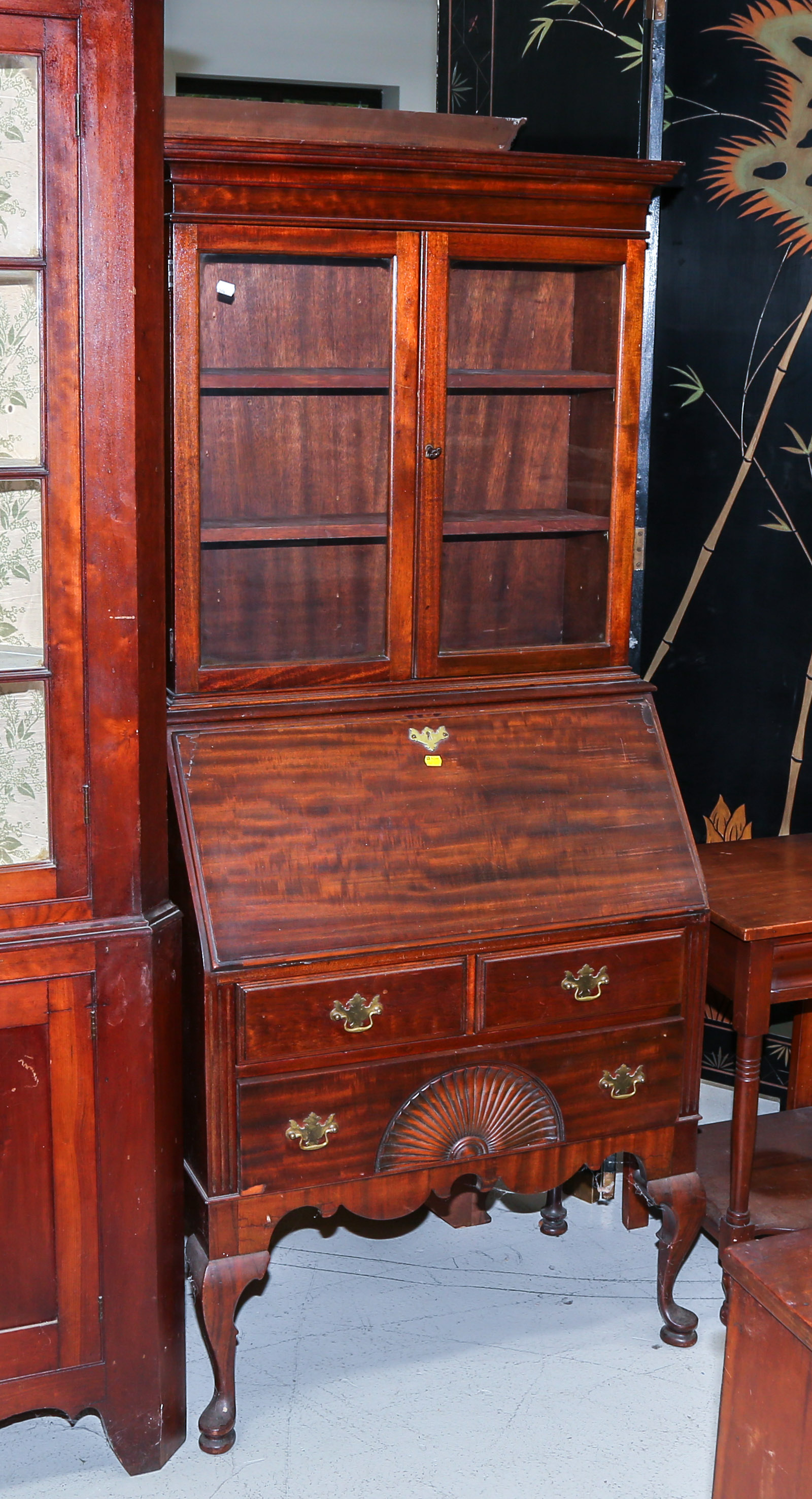 QUEEN ANNE REVIVAL MAHOGANY SECRETARY 354b26