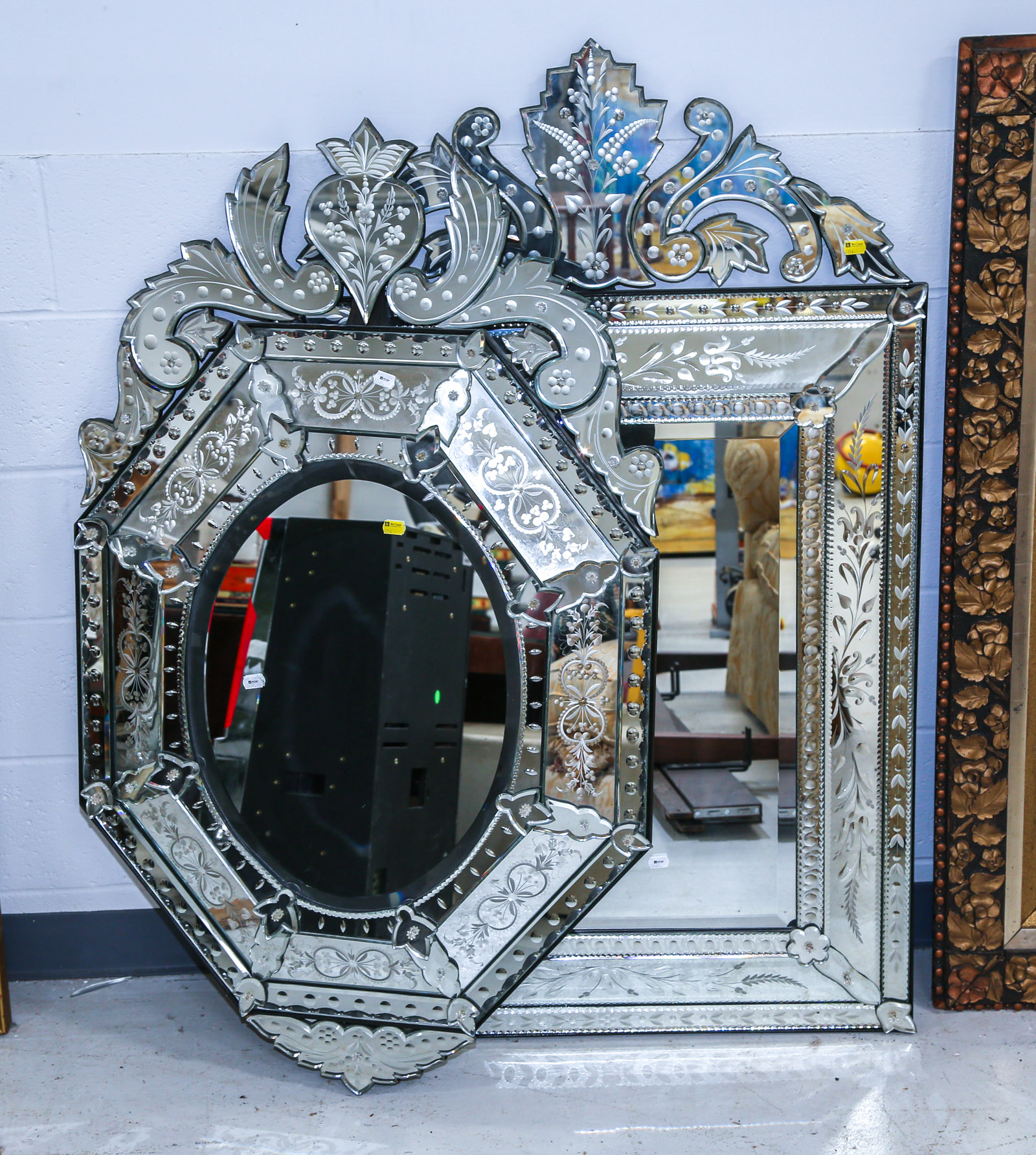 TWO VENETIAN STYLE MIRRORS WITH 354b21