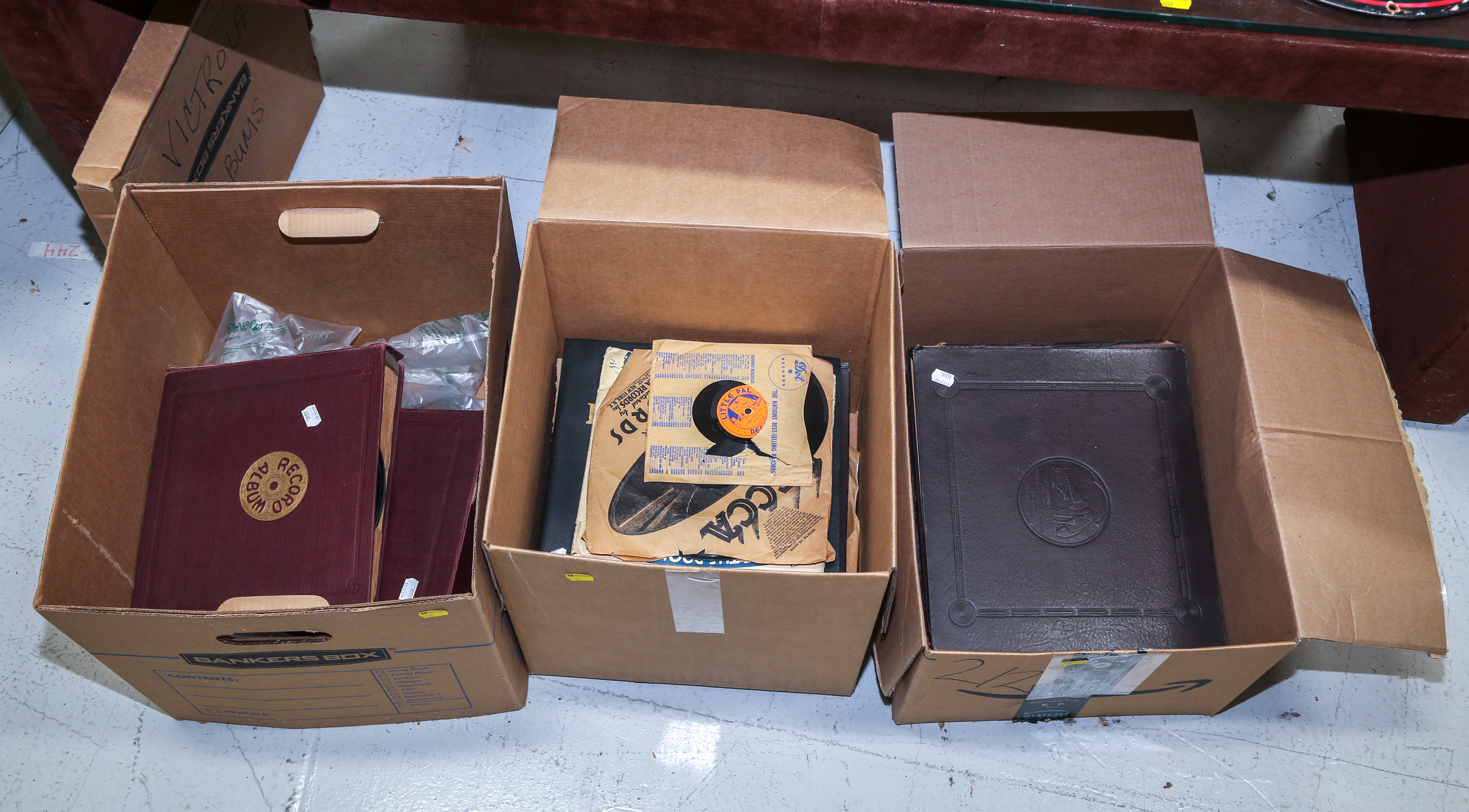 THREE BOXES OF VINTAGE 78 RECORDS