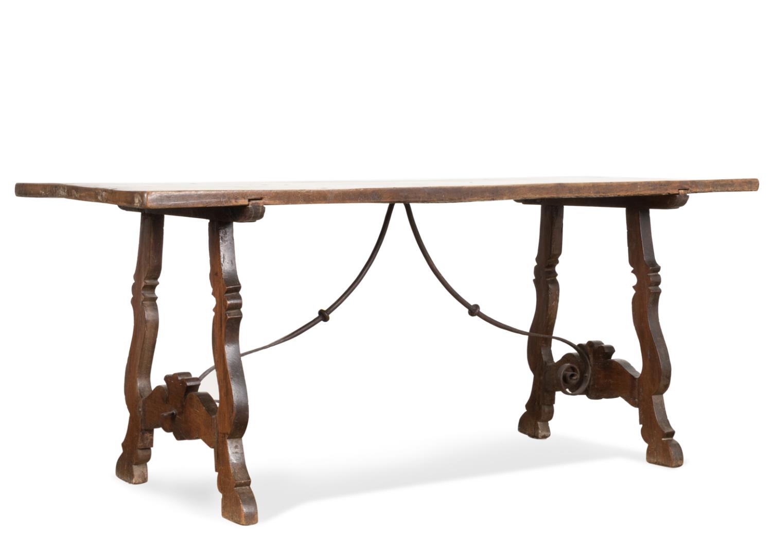 SPANISH BAROQUE STYLE WALNUT TRESTLE 354c09