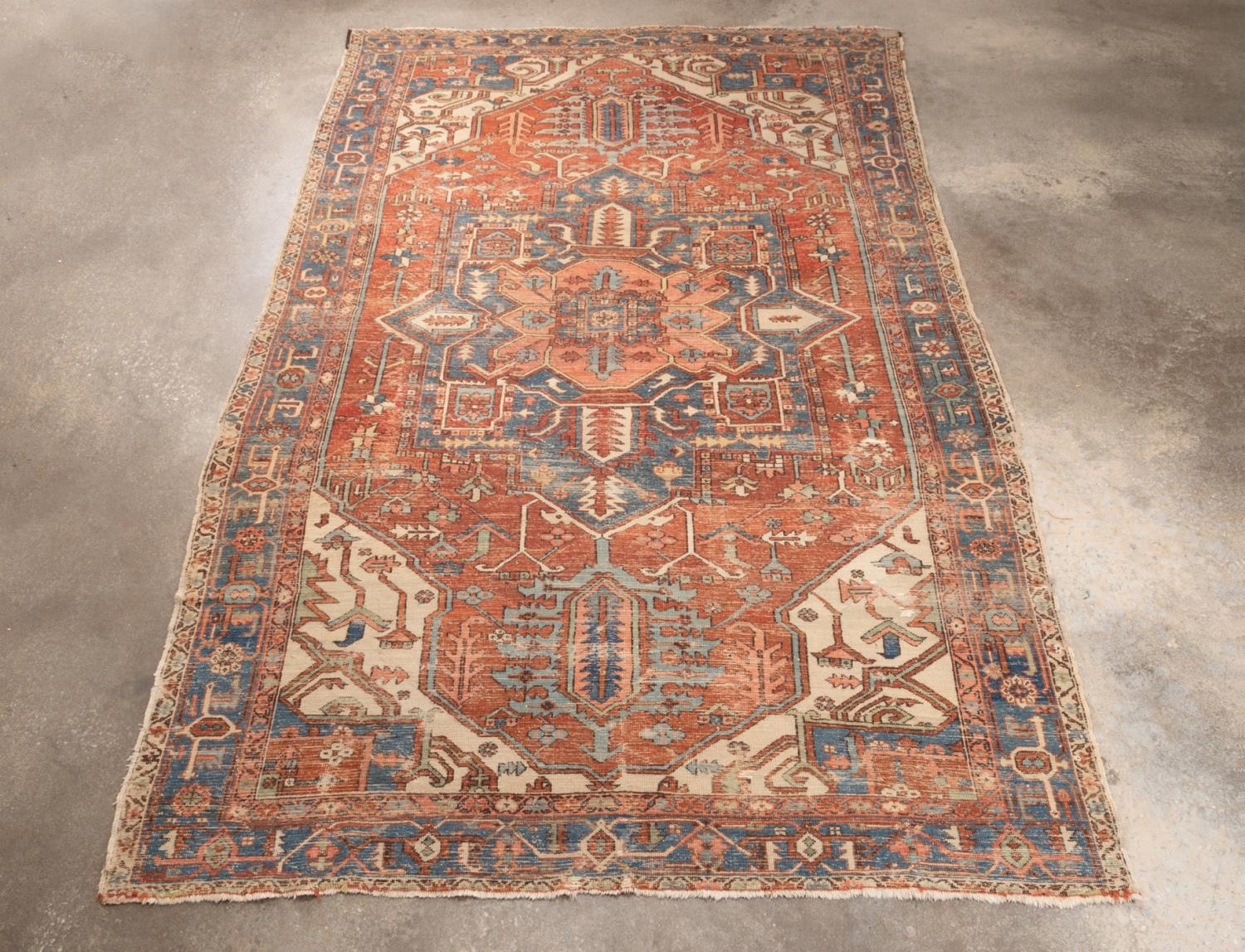 HAND KNOTTED WOOL PERSIAN SERAPI 354c2c