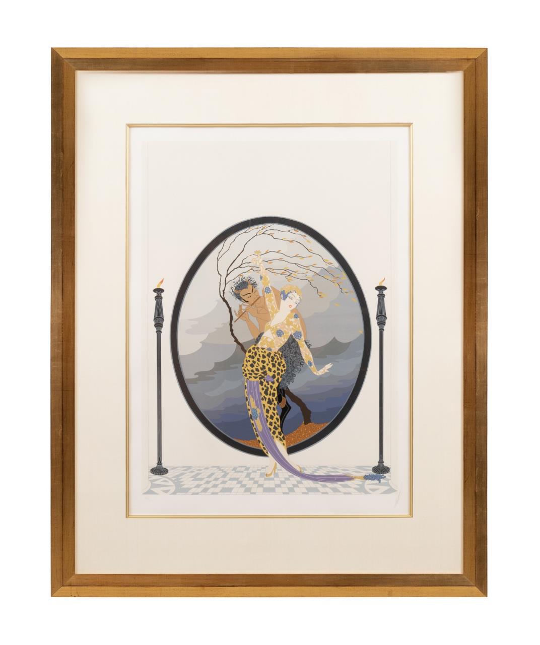 ERTE WOMAN SATYR FIGURAL SERIGRAPH 354c54