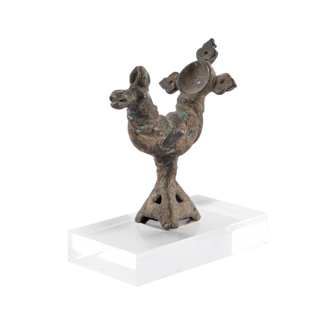 DIMINUTIVE BRONZE BIRD FORM FINIAL 354c4c