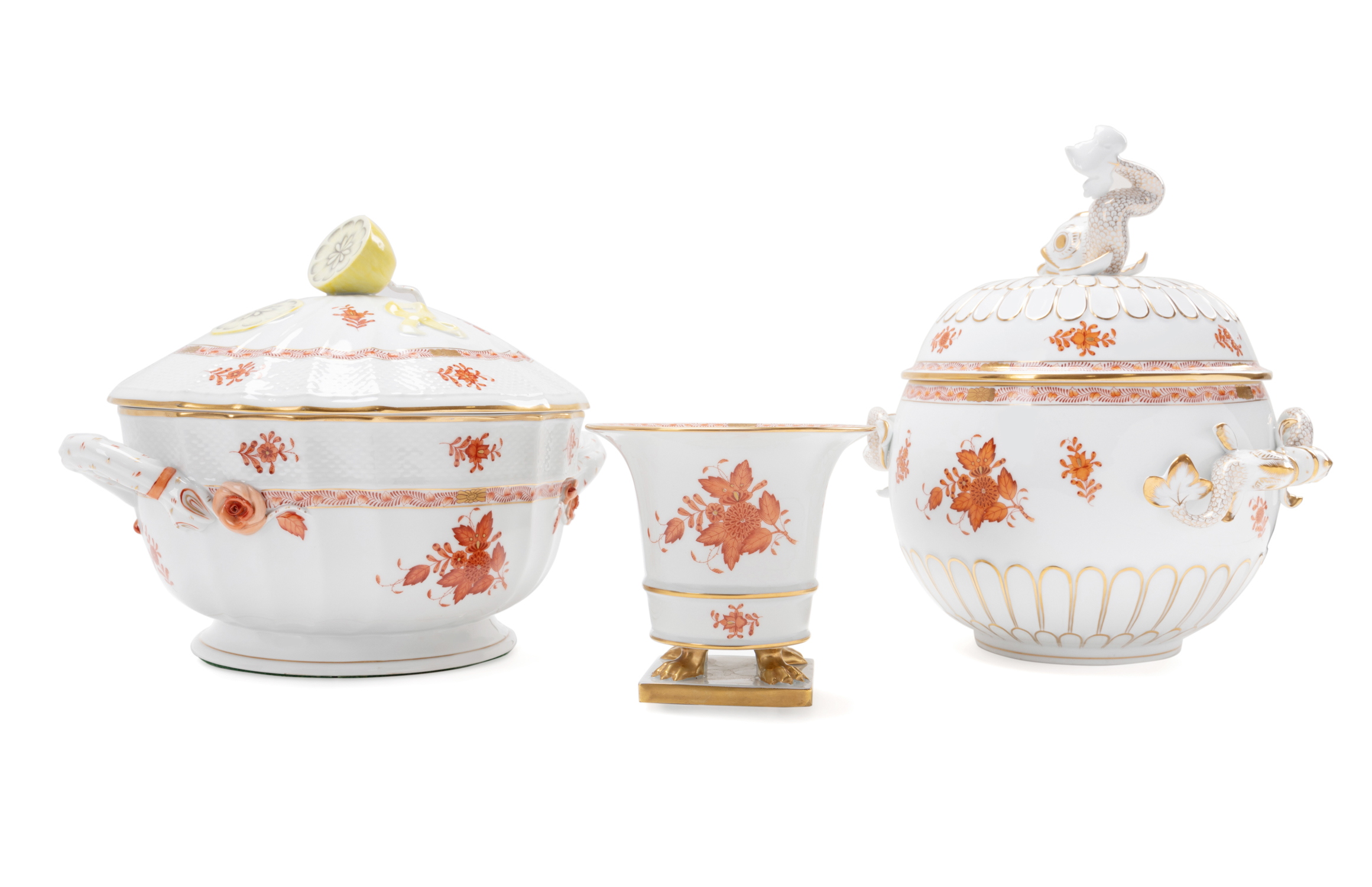 3PCS HEREND CHINESE BOUQUET TUREENS 354c76