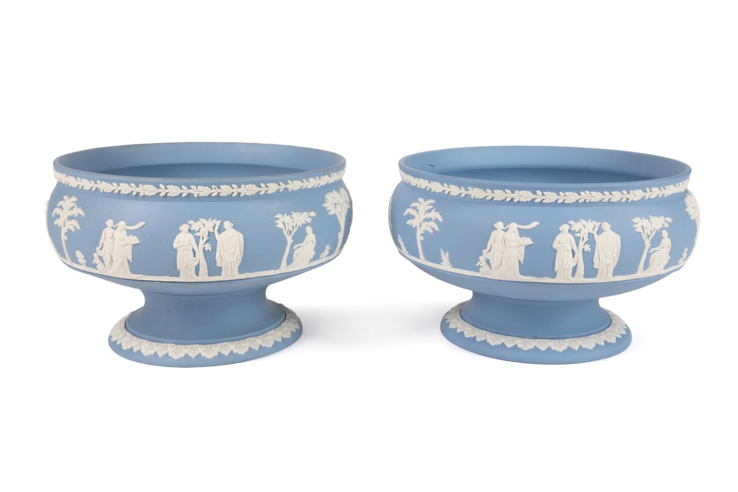 PAIR WEDGWOOD BLUE JASPERWARE IMPERIAL  354cbb