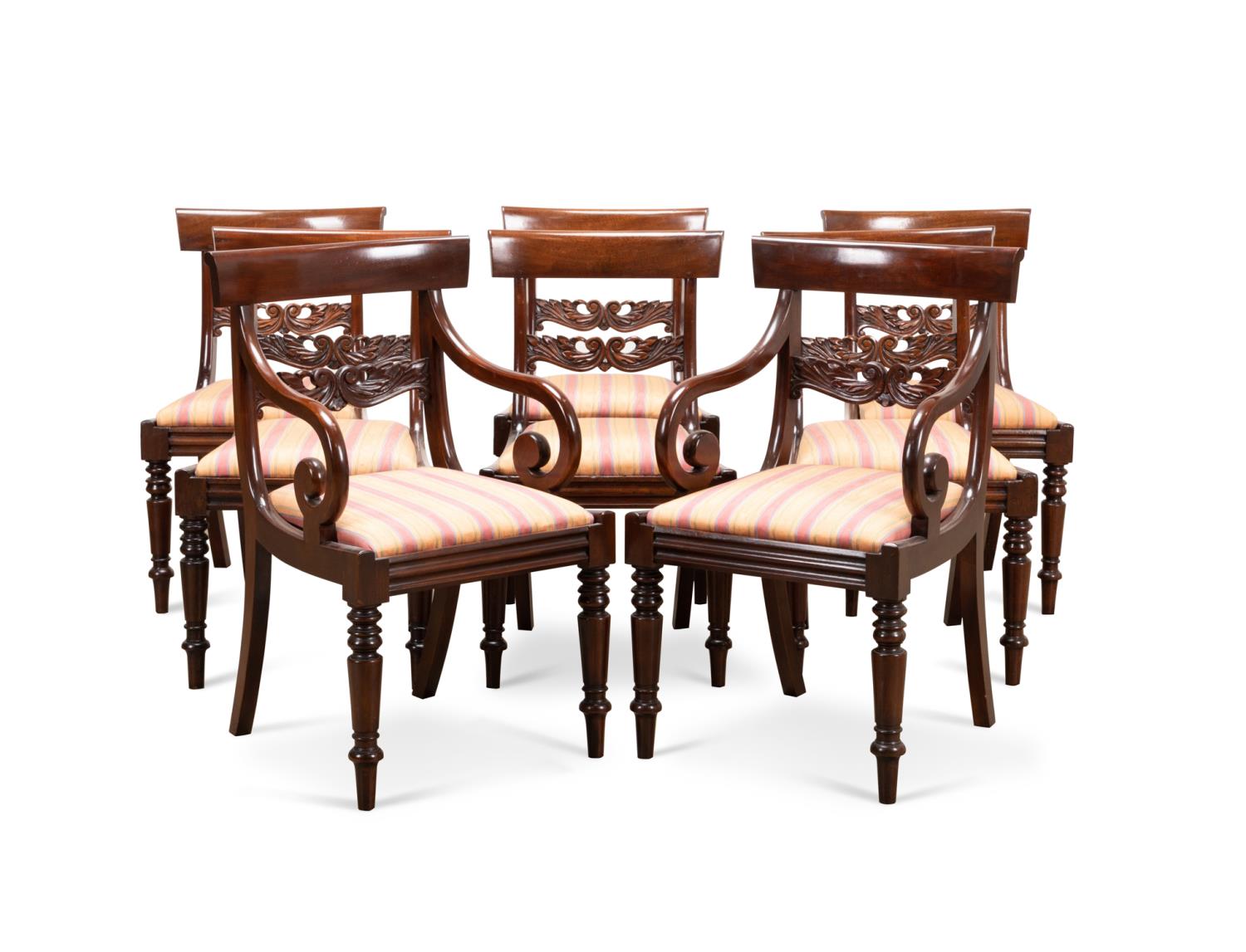 SET EIGHT ENGLISH REGENCY MAHOGANY 354cd3