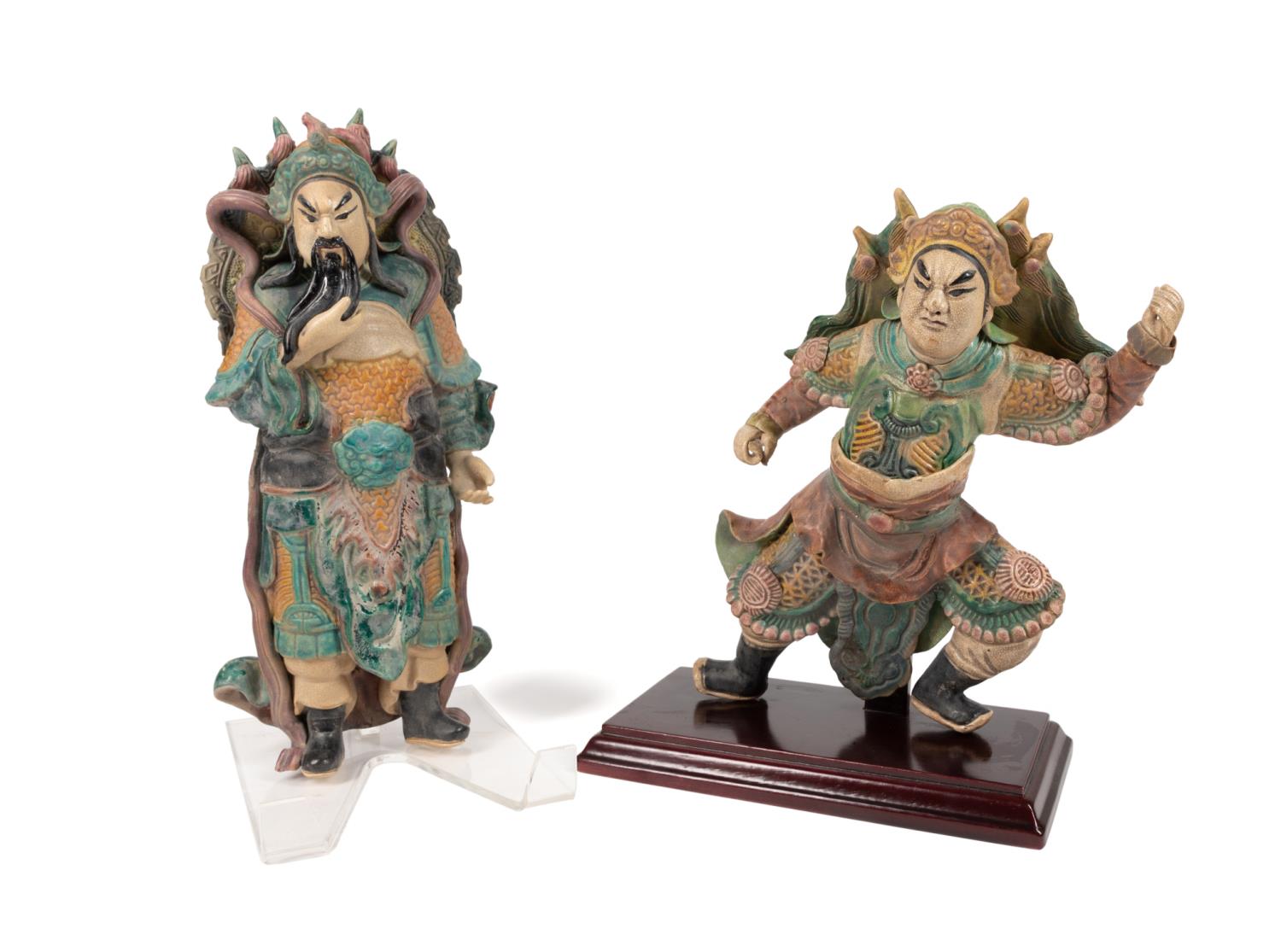 TWO CHINESE FIGURAL WARRIOR EARTHENWARE 354d9e