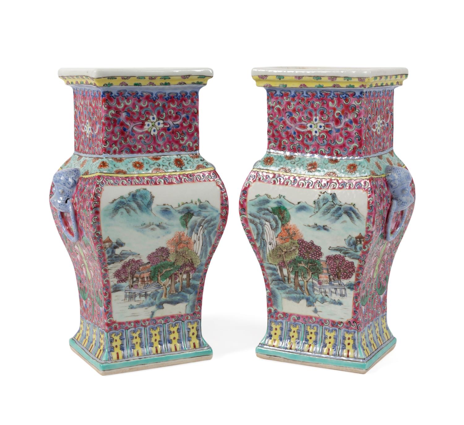 PAIR CHINESE FAMILLE ROSE LANDSCAPE 354d9f