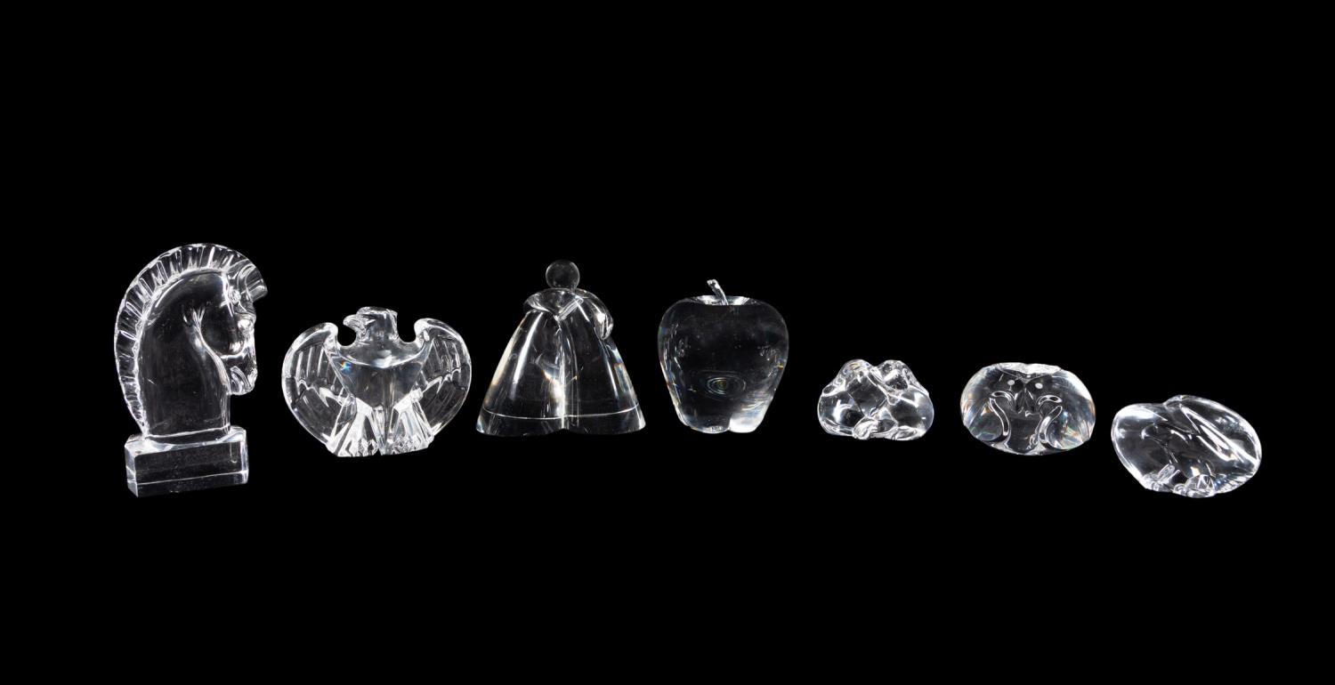 SEVEN STEUBEN CLEAR CRYSTAL FIGURINES 354e8c