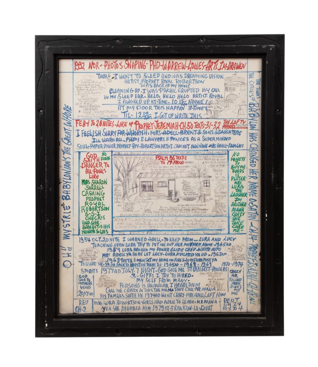 ROYAL ROBERTS, TWO-SIDED MM FRAMED FOLK