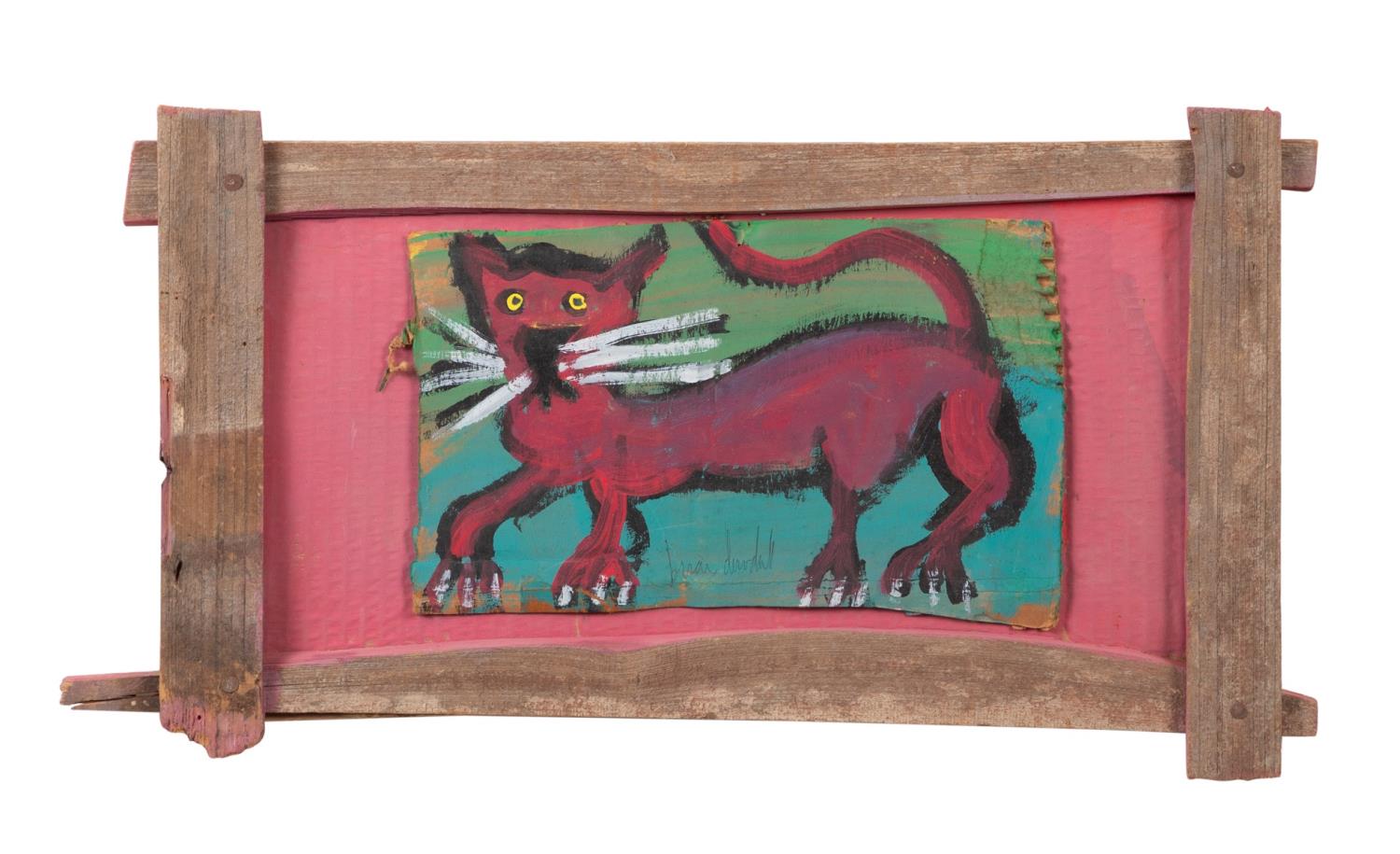 BRIAN DOWDALL PINK CAT ACRYLIC 354ebe