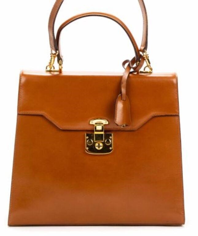 GUCCI TAN SMOOTH LEATHER TOP FLAP