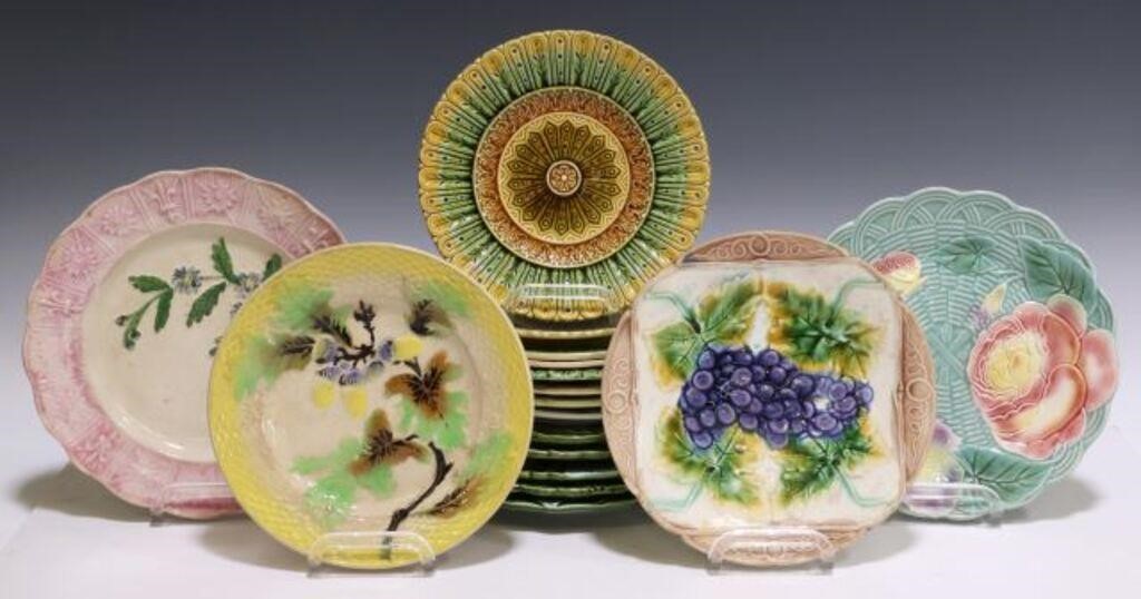  17 VARIOUS FRENCH MAJOLICA GLAZED 354f51