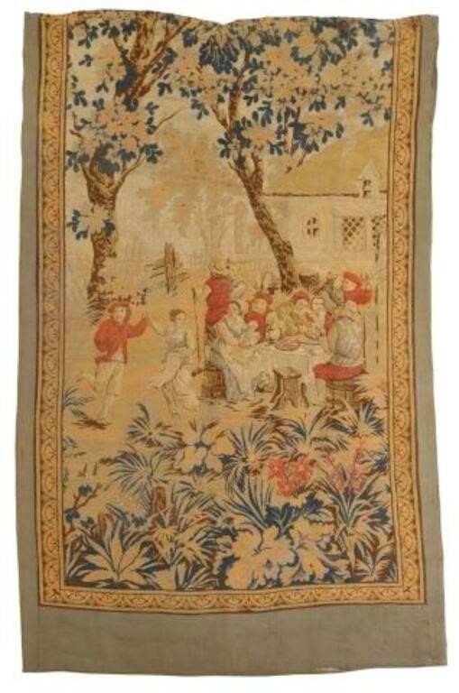 LARGE WOVEN TAPESTRY TAVERN SCENE  354f7a