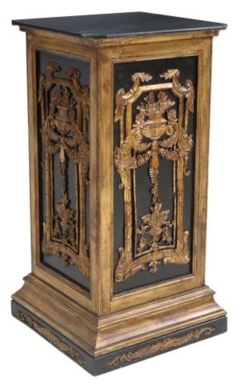 FRENCH MARBLE TOP PARCEL GILT PEDESTALFrench 354fbc