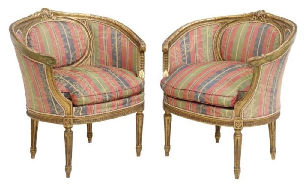  2 FRENCH LOUIS XVI STYLE GILTWOOD 354fcb