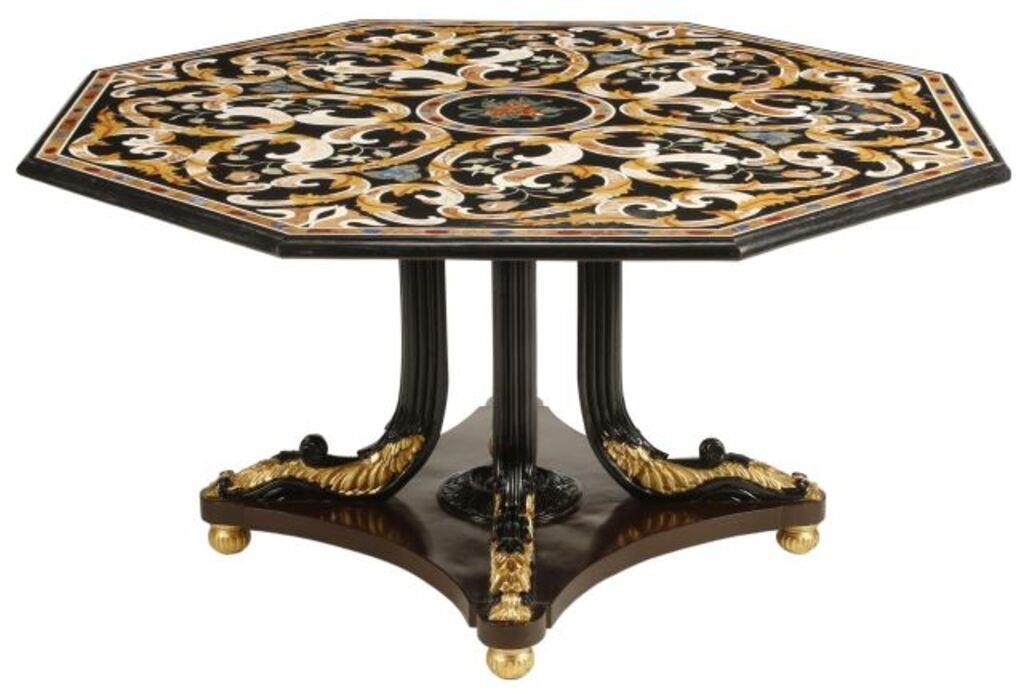 ITALIAN PIETRA DURA TOP EBONIZED 354fde