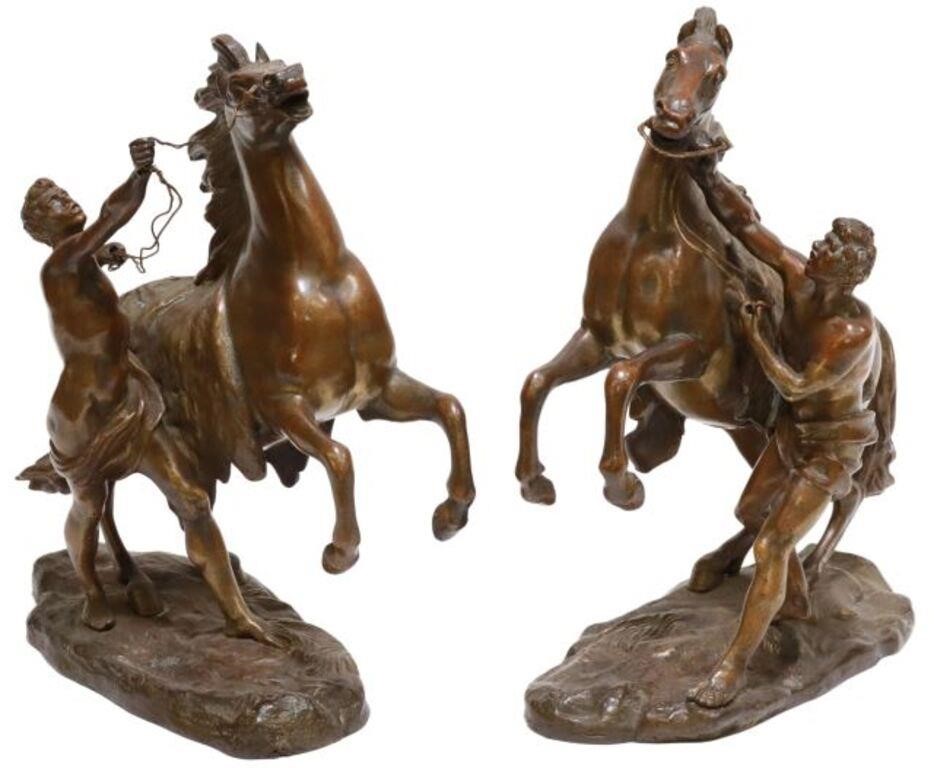(2) AFTER COUSTOU MARLY HORSE BRONZE