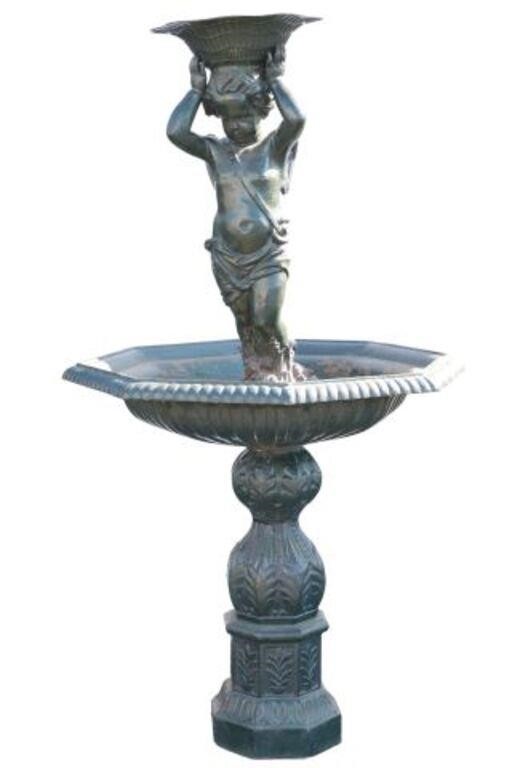 FRENCH CAST IRON CHERUB GARDEN 35501a