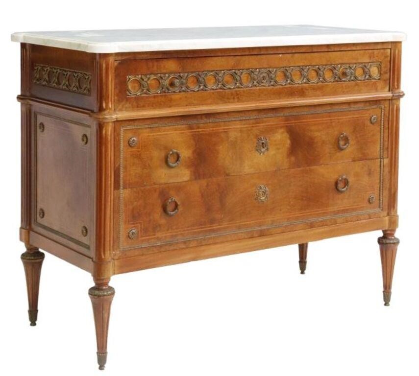 LOUIS XVI STYLE MARBLE-TOP SECRETAIRE