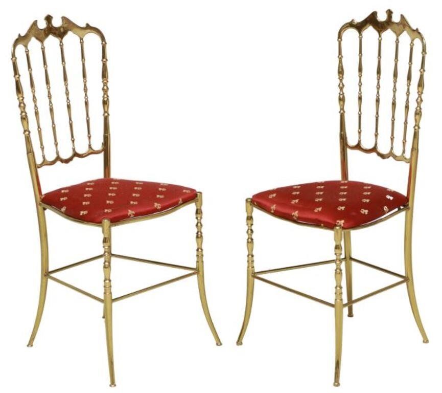 (2) ITALIAN CHIAVARI STYLE BRASS-TONE