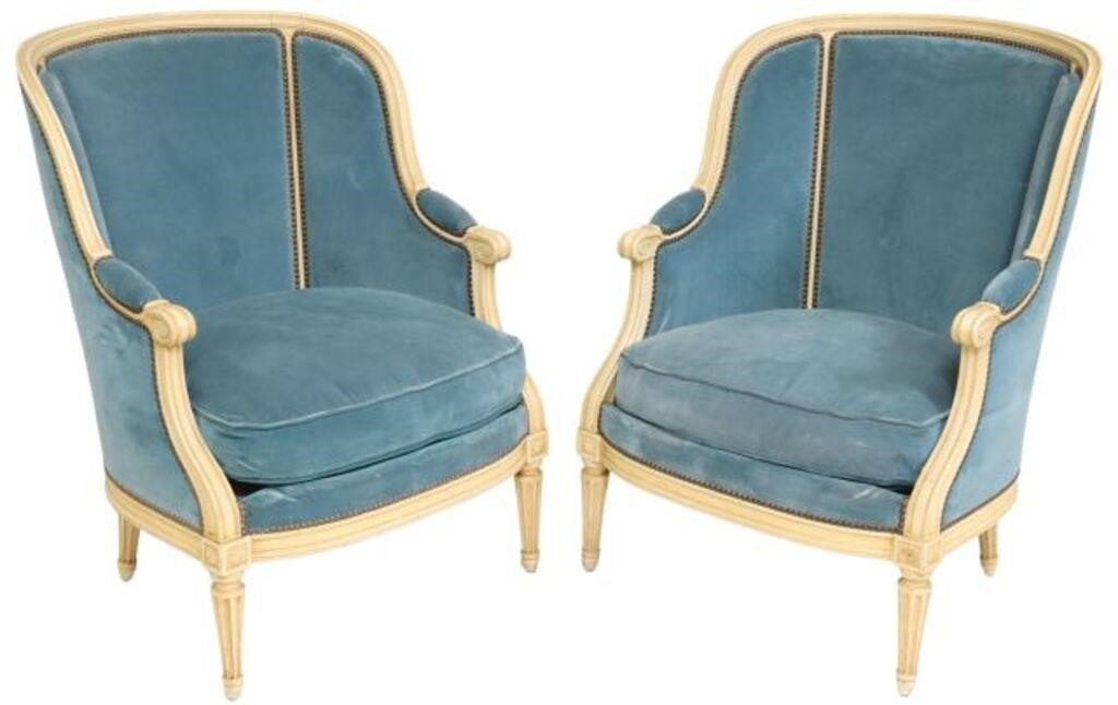  2 FRENCH LOUIS XVI STYLE PAINTED 35506a