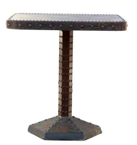 ENGLISH CAST IRON STUDDED PUB TABLEEnglish