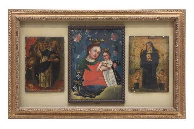 FRAMED OIL ON TIN RETABLOS ST VINCENT 35779e