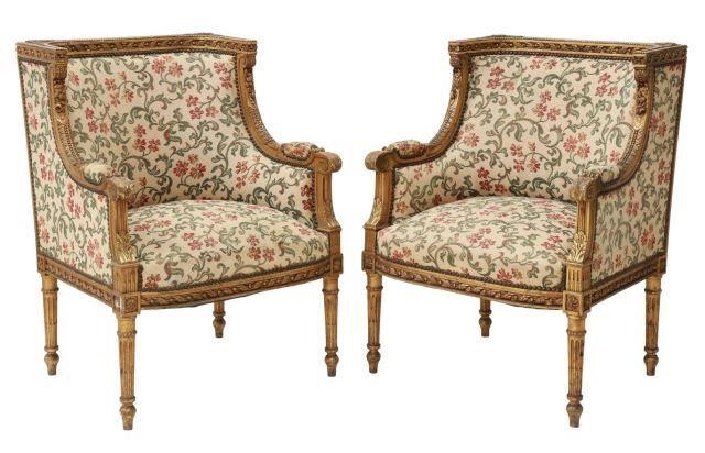 (2) FRENCH LOUIS XVI STYLE GILTWOOD